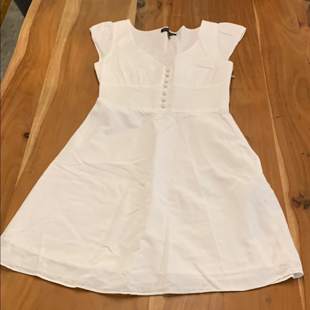 Banana Republic linen white V-Neck Dress